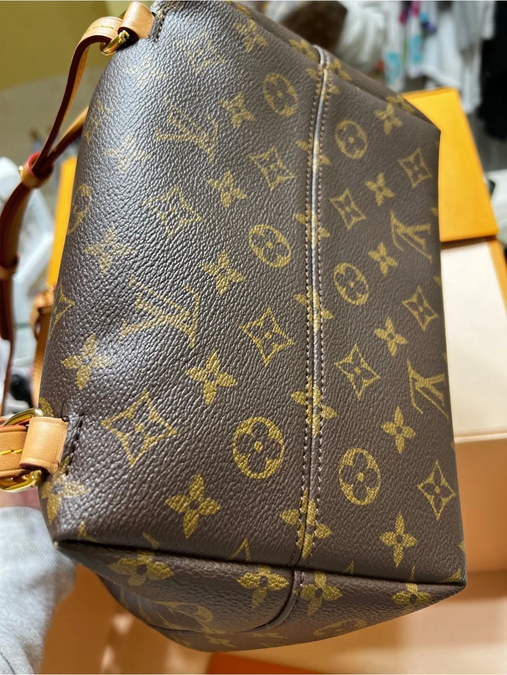 Louis Vuitton Monogram Canvas Backpack in Brown and Vachetta